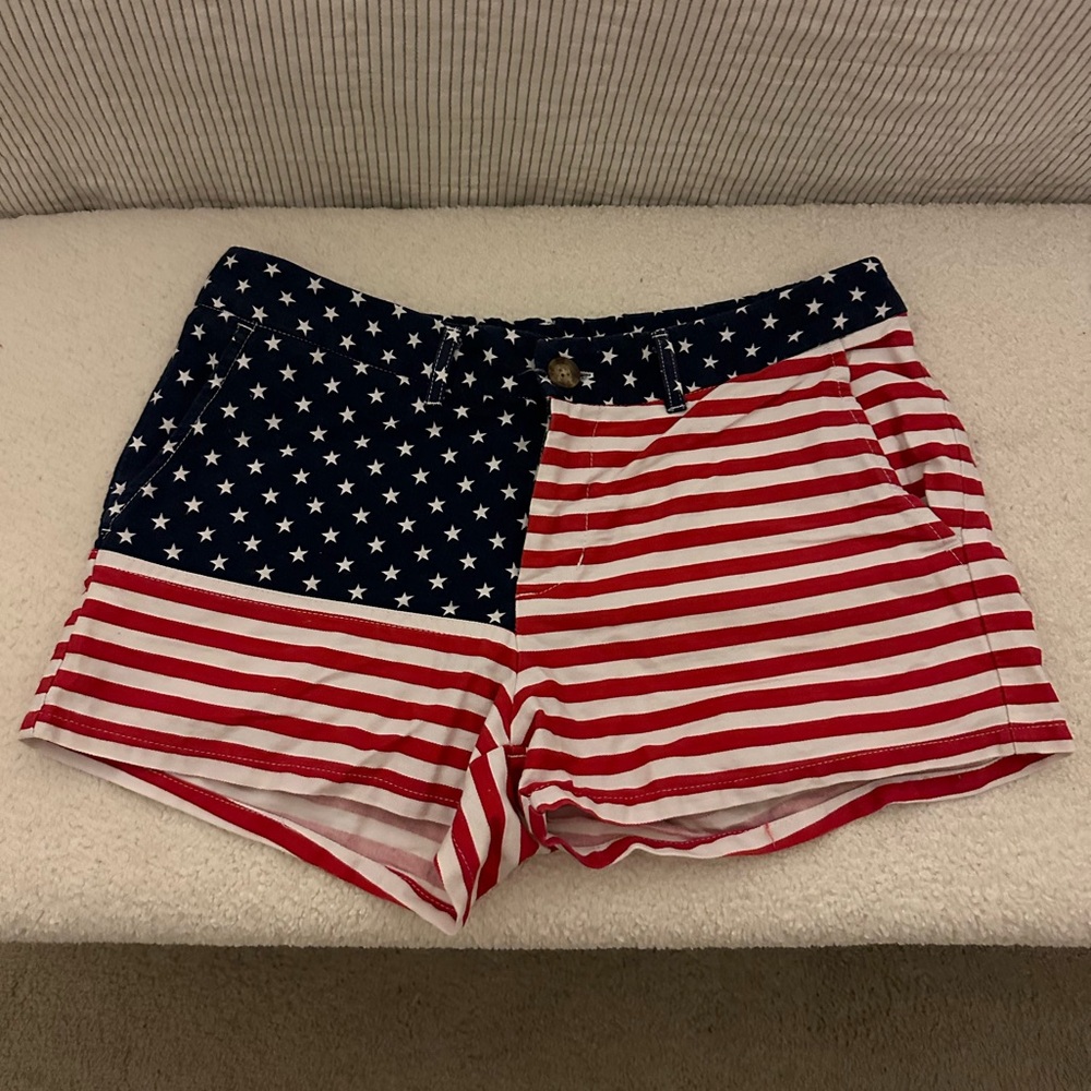 Chubbies Women's The Miss Mericas USA Star & Stripe Shorts - Red, White, Blue